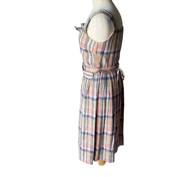 GAL MEETS GLAM COLLECTION Peyton Belted Button Up Plaid Sundress Size 2 NWT - Picture 5 of 15